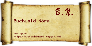 Buchwald Nóra névjegykártya